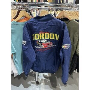 Chase Authentics Vintage 90s Jeff Gordon Embroidered Blue Bomber Racing Jacket